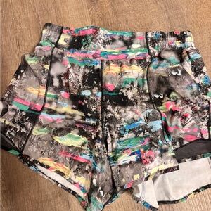 lululemon athletica Black Abstract Multicolor Athletic Shorts